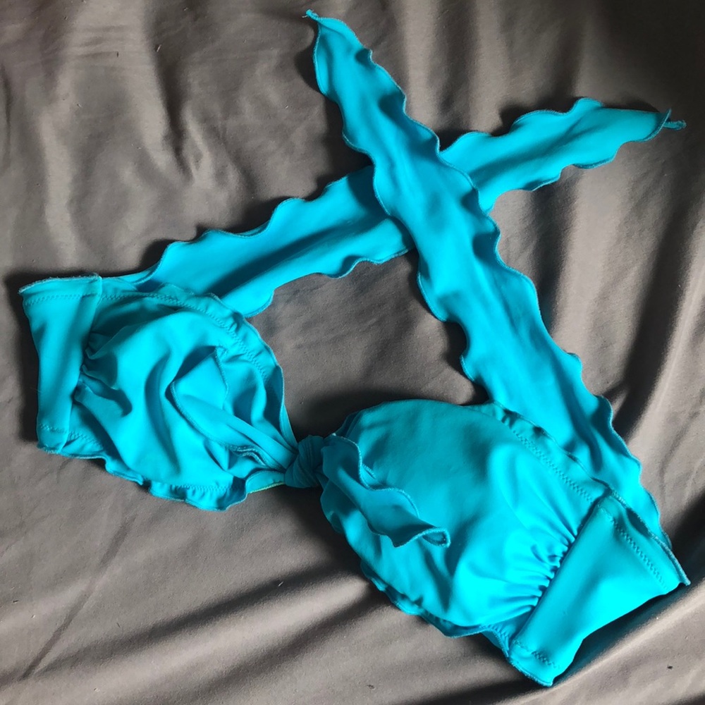 Blue bikini top